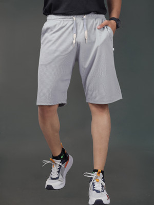 Septem Solid Men Grey Basic Shorts