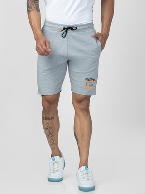 Spykar Solid Men Grey Basic Shorts