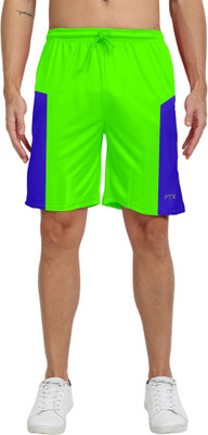 FTX Color Block Men Green Sports Shorts