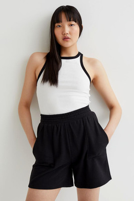 scrott fitness Solid Women Black Regular Shorts