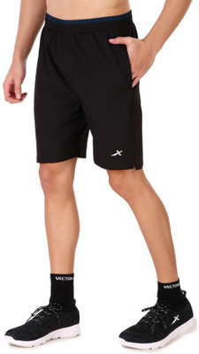 VECTOR X Solid Men Black Sports Shorts