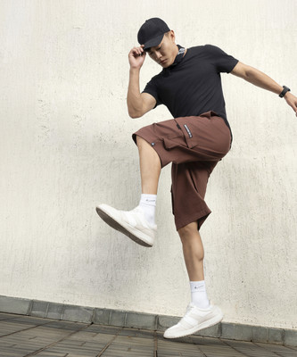 Hubberholme Solid Men Brown Cargo Shorts