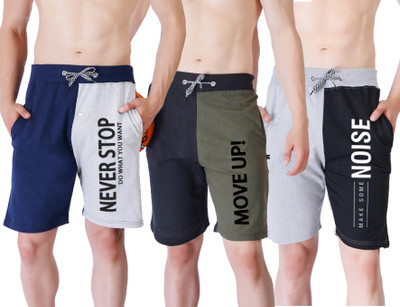 HOTFITS Solid Men Multicolor Basic Shorts