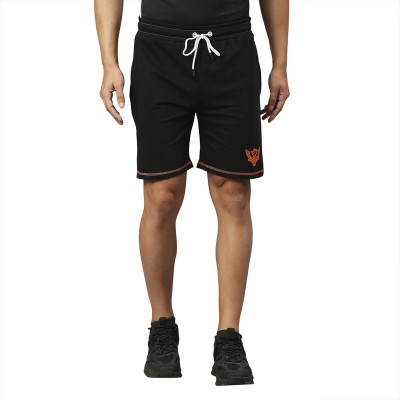 Fancode Graphic Print Men Black Regular Shorts