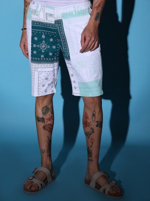 The Indian Garage Co. Printed Men Green Casual Shorts