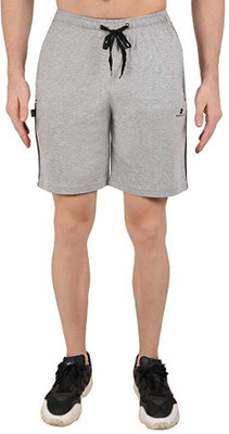 adibaba Solid Men Silver Bermuda Shorts