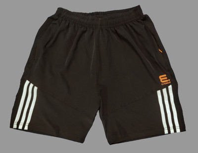 Evoque Striped Men Black Bermuda Shorts