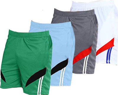 OORA Striped Men Green, Light Blue, Grey, White Sports Shorts