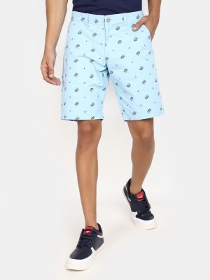 V-MART Printed Men Light Blue, Light Blue Sports Shorts