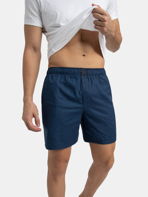 JOCKEY Checkered Men Blue Boxer Shorts