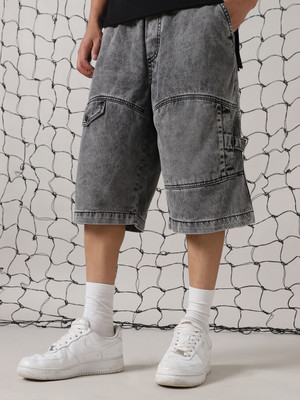 Hubberholme Solid Men Black Casual Shorts