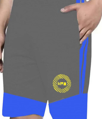 MRB Printed Men Grey Basic Shorts