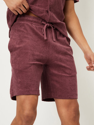 MAX Self Design Men Brown Basic Shorts