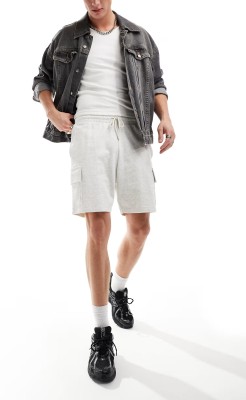 GYRFALCON Solid Men White Cargo Shorts