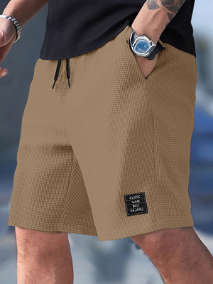 KAJARU Self Design Men Brown Regular Shorts