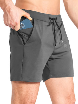 MANIAC Solid Men Dark Grey Casual Shorts