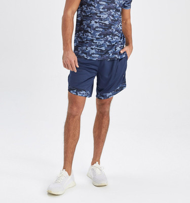 defacto Printed Men Blue Sports Shorts