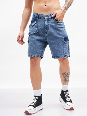 MASCLN SASSAFRAS Solid Men Blue Casual Shorts