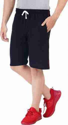True Basket Solid Men Black Basic Shorts