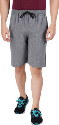 FEEL TRACK Solid Men Grey Basic Shorts