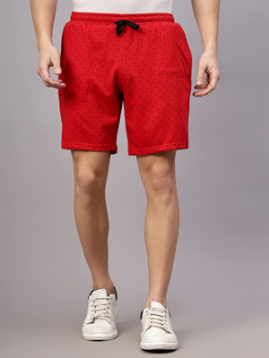 DIAZ Printed Men Red Basic Shorts
