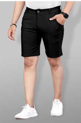 DriftLayer Solid Men Black Regular Shorts