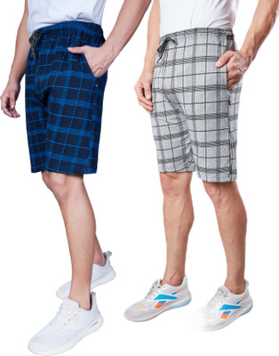 WILD CAMO Checkered Men Multicolor Casual Shorts