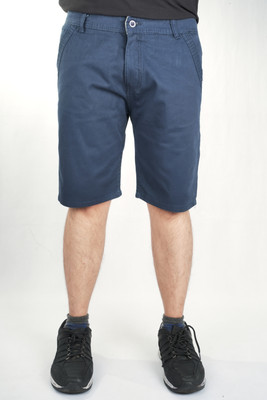 PRYAN FASHION Solid Men Dark Blue Cargo Shorts