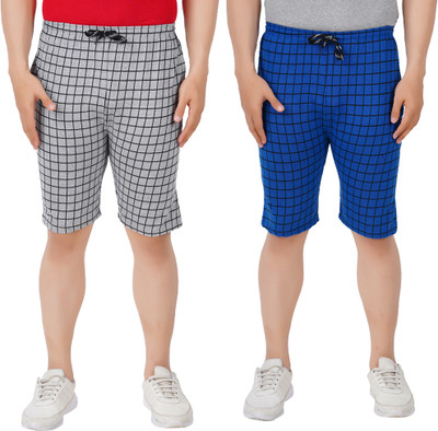 JUST TRY FASHION Checkered Men Multicolor Bermuda Shorts