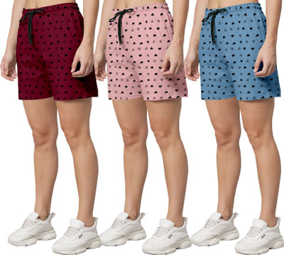APPUFASHION Printed Women Multicolor Regular Shorts