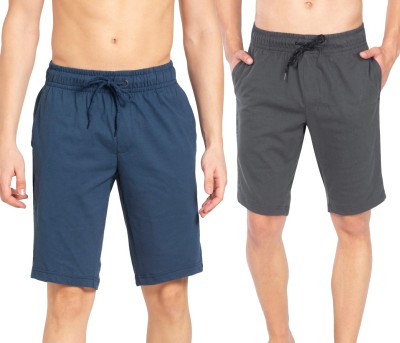 JOCKEY Solid Men Grey, Blue Regular Shorts