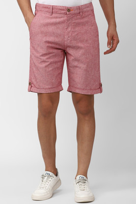 PETER ENGLAND Self Design Men Pink Regular Shorts
