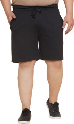 JOHN PRIDE Solid Men Black Regular Shorts