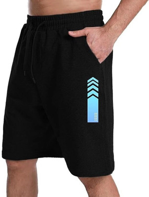 Peach Blossom Solid Men Black Casual Shorts
