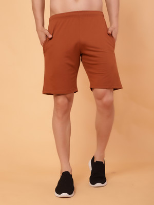 Datalact Solid Men Brown Casual Shorts