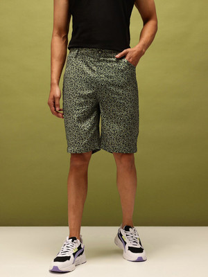 Glitchez Printed Men Green Dolphin Shorts