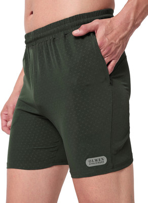 Olwen Solid Men Green Regular Shorts