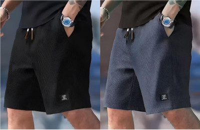 Manyaclothing Solid Men Black, Grey Regular Shorts, Gym Shorts, Swim Shorts, Casual Shorts, Beach Shorts