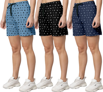 HIRPARA Printed Women Multicolor Regular Shorts