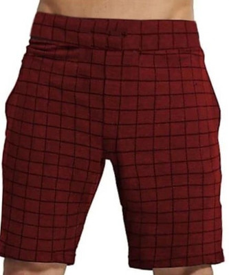 MRB Checkered Men Brown Regular Shorts