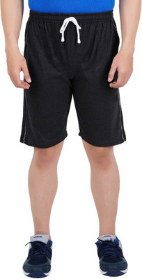 Guide Solid Men Black Regular Shorts