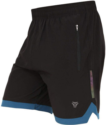 Kyk Self Design Men Black Sports Shorts