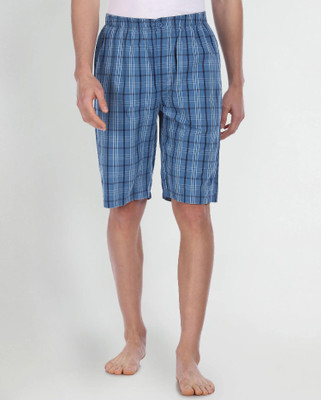 U.S. POLO ASSN. Checkered Men Blue Bermuda Shorts