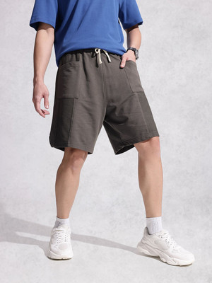 WROGN Solid Men Grey Regular Shorts