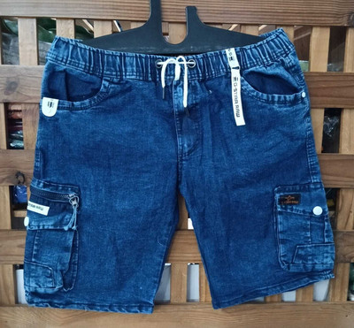 Joshua jenny Solid Men Denim Blue Casual Shorts, Cargo Shorts, Regular Shorts, Night Shorts