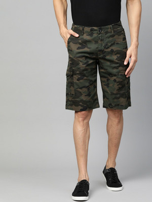 WROGN Color Block Men Green Regular Shorts