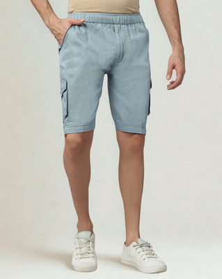 Ho Bindaass Solid Men Blue Cargo Shorts