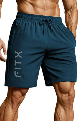 3colors Printed Men Dark Blue Sports Shorts, Gym Shorts