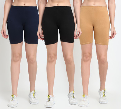 Bamboo Breeze Solid Women Multicolor Cycling Shorts