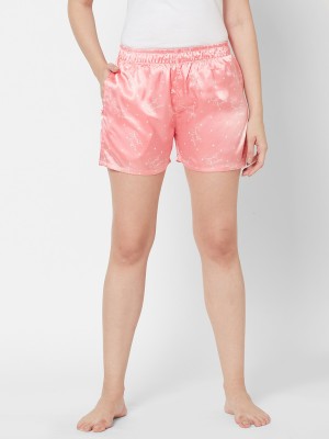 SWEET DREAMS Printed Women Pink Night Shorts